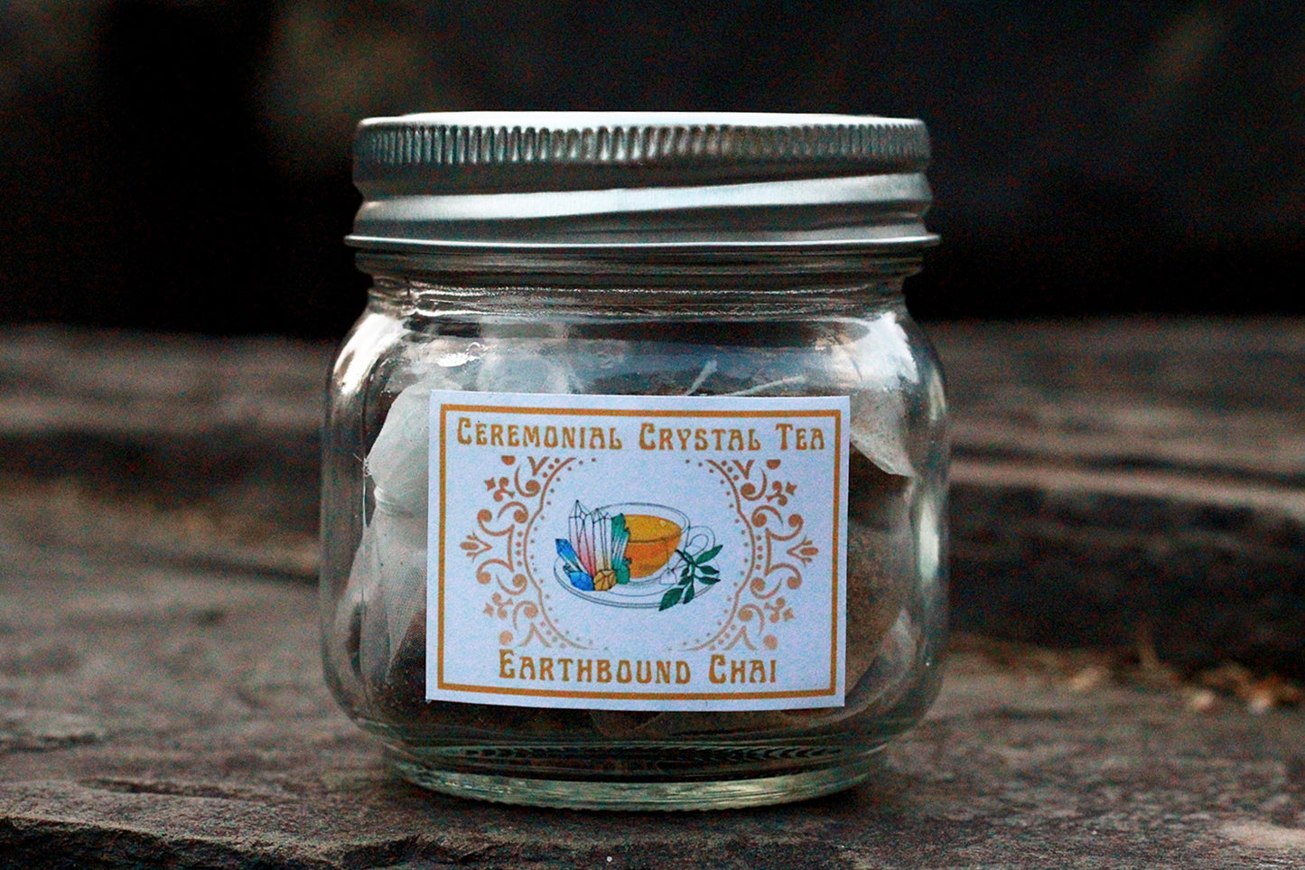 Earthbound Chai, Front of small jar